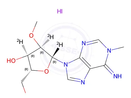 Chemical structure of N1,O2'-Dimethyladenosine-d3 Monohydriodide