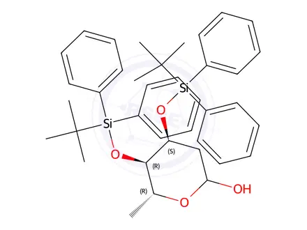 Chemical structure of 2,6-Dideoxy-3,4-bis-O-[(1,1-dimethylethyl)diphenylsilyl]-D-ribo-hexose