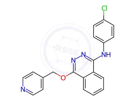 Chemical structure of N-(4-Chlorophenyl)-4-(pyridin-4-ylmethoxy)phthalazin-1-amine