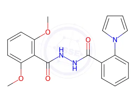 Chemical structure of N'-(2-(1H-pyrrol-1-yl)benzoyl)-2,6-dimethoxybenzohydrazide