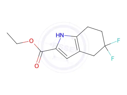 Chemical structure of Ethyl 5,5-difluoro-4,5,6,7-tetrahydro-1H-indole-2-carboxylate