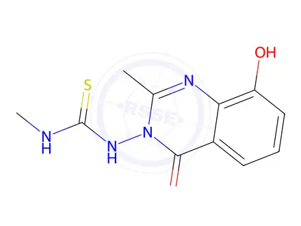 Chemical structure of Urea, 1-(8-hydroxy-2-methyl-4-oxo-3(4H)-quinazolinyl)-3-methyl-2-thio-(6CI)