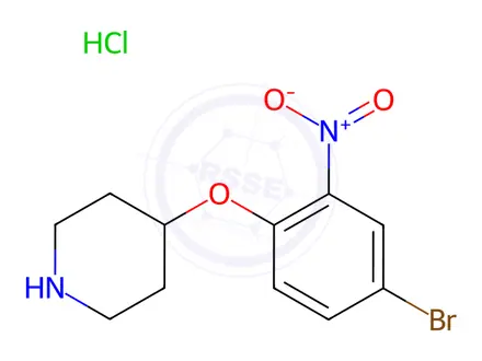 Chemical structure of 4-(4-Bromo-2-nitrophenoxy)piperidine hydrochloride