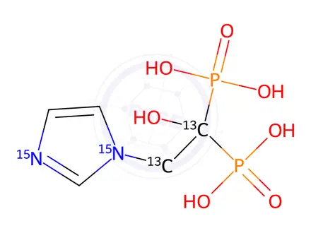Chemical structure of Zoledronic Acid-15N2,13C2