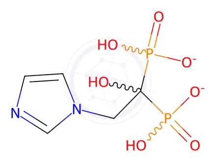 Chemical structure of Zoledronic Acid Disodium Salt Tetrahydrate