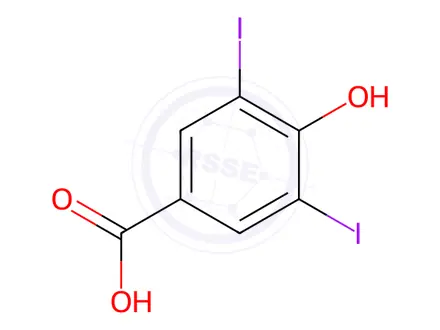 Chemical structure of 4-Hydroxy-3,5-diiodobenzoic Acid