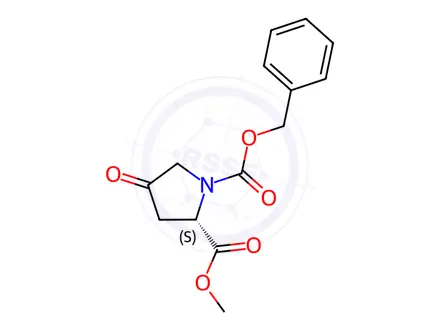 Chemical structure of 1-Benzyl 2-methyl (S)-4-oxopyrrolidine-1,2-dicarboxylate