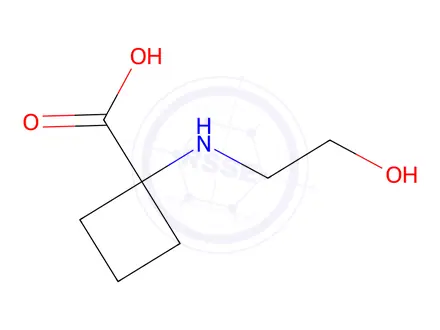 Chemical structure of 1-[(2-Hydroxyethyl)amino]cyclobutane-1-carboxylic acid