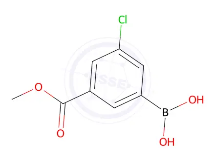 Chemical structure of (3-Chloro-5-(methoxycarbonyl)phenyl)boronic acid