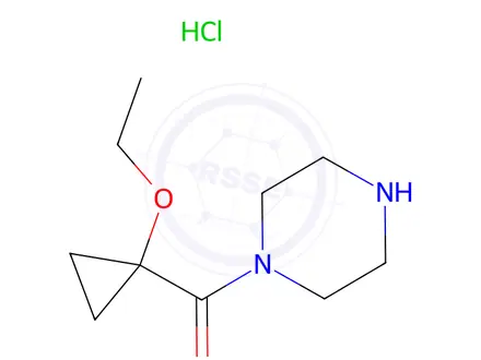Chemical structure of (1-Ethoxycyclopropyl)(piperazin-1-yl)methanone hydrochloride