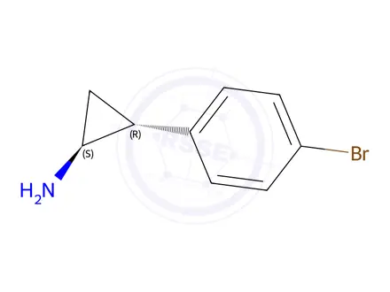 Chemical structure of (1S,2R)-2-(4-Bromo-phenyl)-cyclopropylamine hydrochloride