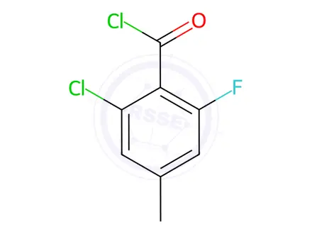 Chemical structure of Benzoyl chloride, 2-chloro-6-fluoro-4-methyl-