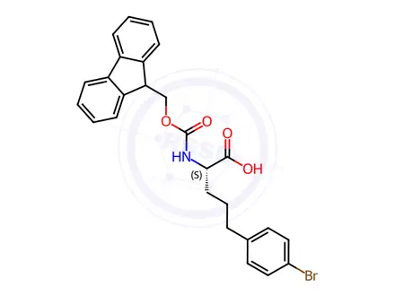 Chemical structure of (S)-2-(Fmoc-amino)-5-(4-bromophenyl)pentanoic acid