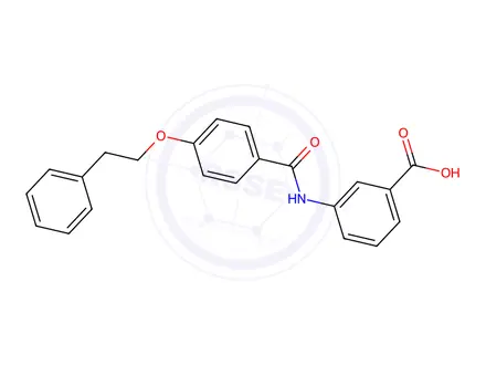 Chemical structure of 3-{[4-(2-Phenylethoxy)benzoyl]amino}benzoic acid