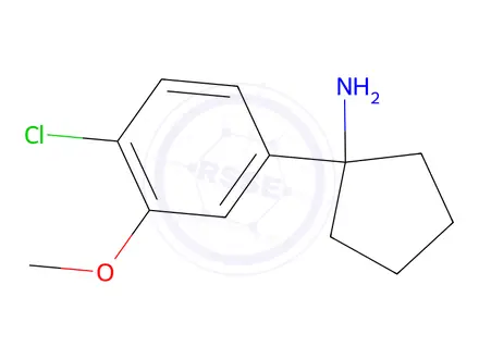 Chemical structure of 1-(4-Chloro-3-methoxyphenyl)cyclopentan-1-amine