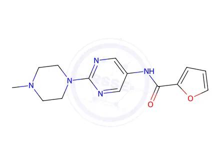 Chemical structure of N-(2-(4-Methylpiperazin-1-yl)pyrimidin-5-yl)furan-2-carboxamide