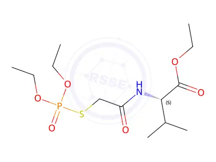 Chemical structure of N-[[(Diethoxyphosphinyl)thio]acetyl]-L-valine ethyl ester