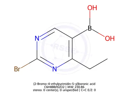 Chemical structure of (2-Bromo-4-ethylpyrimidin-5-yl)boronic acid