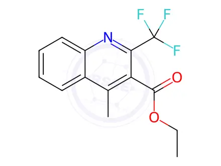 Chemical structure of Ethyl 4-methyl-2-(trifluoromethyl)quinoline-3-carboxylate