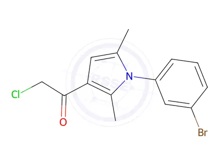 Chemical structure of 1-[1-(3-bromophenyl)-2,5-dimethyl-1H-pyrrol-3-yl]-2-chloroethanone