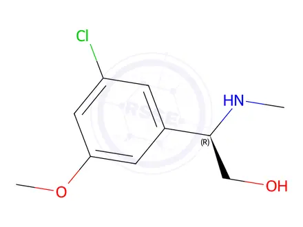 Chemical structure of (R)-2-(3-chloro-5-methoxyphenyl)-2-(methylamino)ethan-1-ol