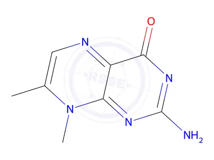 Chemical structure of 4(8H)-Pteridinone,2-amino-7,8-dimethyl-(9CI)