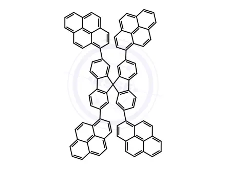 Chemical structure of 9,9'-Spirobi[9H-fluorene], 2,2',7,7'-tetra-1-pyrenyl-