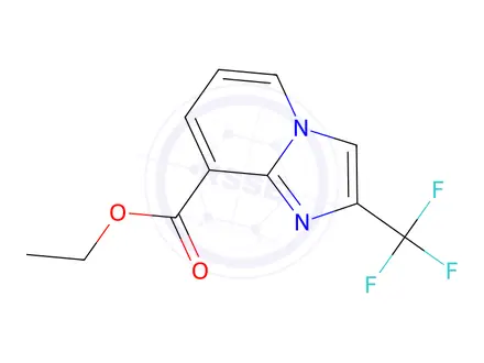 Chemical structure of IMidazo[1,2-a]pyridine-8-carboxylic acid, 2-(trifluoroMethyl)-, ethyl ester