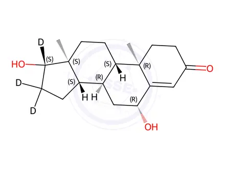 Chemical structure of 6-B-HYDROXY TESTOSTERONE-D4