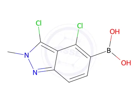 Chemical structure of (3,4-Dichloro-2-methyl-2H-indazol-5-yl)boronic acid