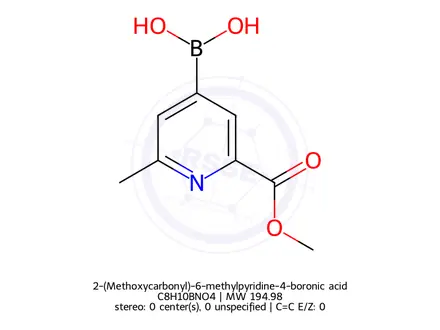 Chemical structure of 2-(Methoxycarbonyl)-6-methylpyridine-4-boronic acid