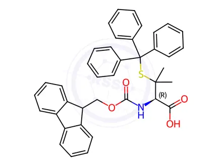 Chemical structure of Fmoc-S-Trityl-L-penicillamine