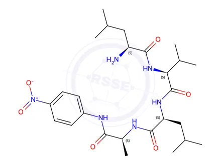 Chemical structure of H-Leu-Val-Leu-Ala-pNA