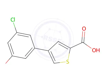 Chemical structure of 5-(2-Carboxythiophene-4-yl)-3-chlorophenol