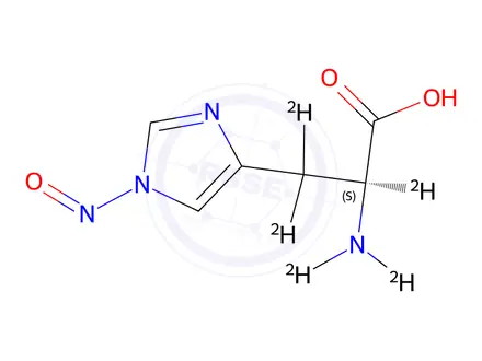 Chemical structure of 1-Nitroso-L-histidine-d5