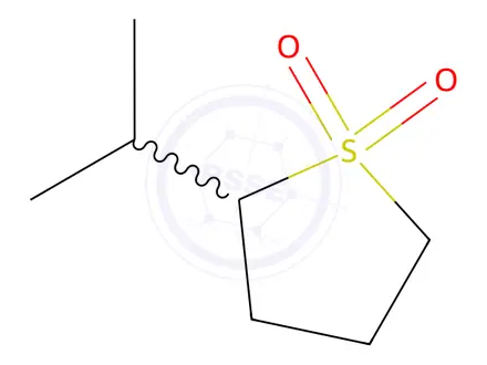 Chemical structure of Thiophene, tetrahydro-2-(1-methylethyl)-, 1,1-dioxide (9CI)