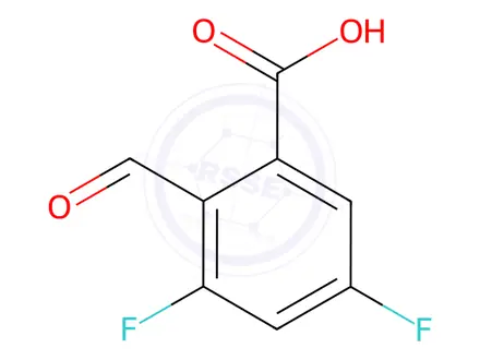 Chemical structure of Benzoic acid, 3,5-difluoro-2-formyl-
