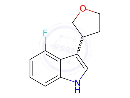 Chemical structure of 4-Fluoro-3-(tetrahydrofuran-3-yl)-1h-indole