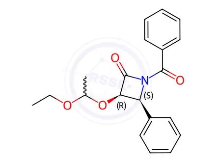 Chemical structure of (3R,4S)-1-Benzoyl-3-(1-ethoxyethoxy)-4-phenyl-2-azetidinone