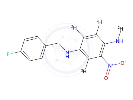 Chemical structure of N4-[(4-Fluorophenyl)methyl]-2-nitro-1,4-benzenediamine-d4