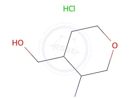 Chemical structure of (3-Amino-tetrahydro-pyran-4-yl)-methanol hydrochloride