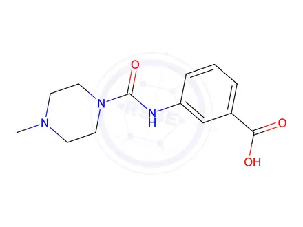 Chemical structure of 3-(4-Methylpiperazine-1-carboxamido)benzoic acid