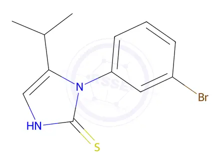 Chemical structure of 1-(3-bromophenyl)-5-(propan-2-yl)-1H-imidazole-2-thiol
