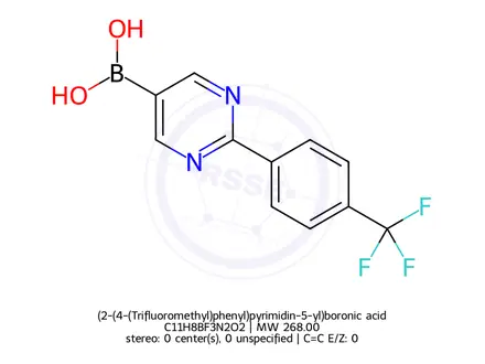 Chemical structure of (2-(4-(Trifluoromethyl)phenyl)pyrimidin-5-yl)boronic acid