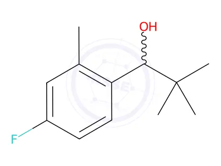 Chemical structure of 1-(4-fluoro-2-methylphenyl)-2,2-dimethylpropan-1-ol