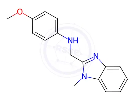 Chemical structure of (4-Methoxy-phenyl)-(1-methyl-1H-benzoimidazol-2-ylmethyl)-amine
