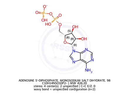 Chemical structure of Adenosine 5’-Diphosphate Potassium Salt Dihydrate