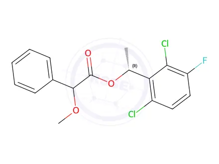 Chemical structure of (R)-1-(2,6-Dichloro-3-fluorophenyl)ethyl 2-methoxy-2-phenylacetate