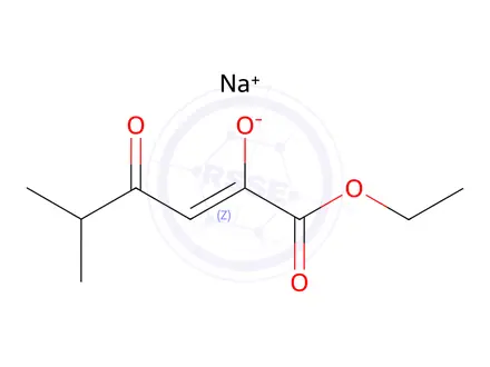 Chemical structure of sodium (2Z)-1-ethoxy-5-methyl-1,4-dioxohex-2-en-2-olate