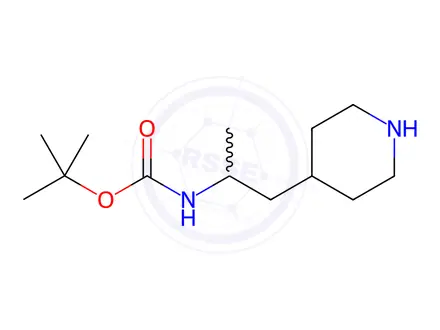 Chemical structure of Carbamic acid, N-[1-methyl-2-(4-piperidinyl)ethyl]-, 1,1-dimethylethyl ester